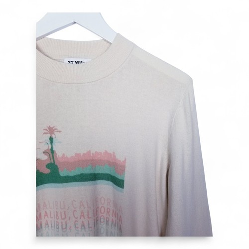27 MILES MALIBU Cotton Malibu California Graphic Pullover Crewneck Sweater - S - Bild 3 von 6