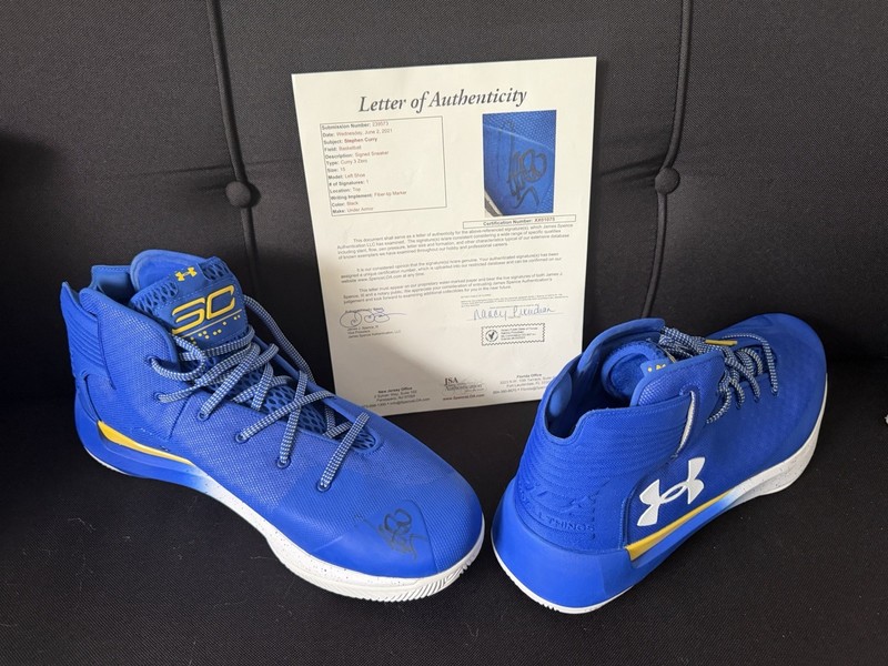 STEPHEN CURRY Autographed Under Armor Shoes Golden State Warriors JSA LOA Signed