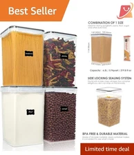 Extra Large Food Storage Containers Set 4 BPA Free Plastic Pantry Canisters