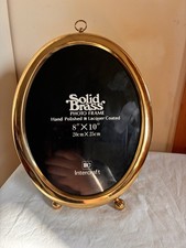 Brass Oval Photo Frame 8x10” Vintage Elegant