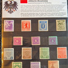 Alliierte Besatzung Briefmarken Sammlung/Albumblatt bis 1949, gemischtes Lot