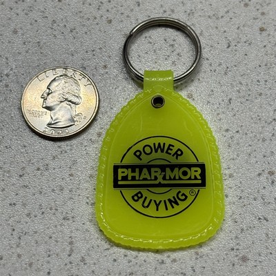 Vintage Pharmor Phar-Mor Power Buying HBO Video Yellow Keychain Key Ring #51097