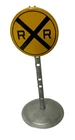 Vintage Tonka Sign Railroad Crossing yellow black 4 1/2" Tall