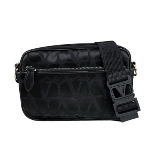 Valentino Garavani Toile Iconographe Black Body Bag Mens Auth