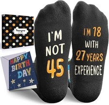 Funny Birthday Socks for Men in Their 45 Year Old Man Gift Ideas