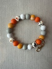 Silicone Beaded Keychain Wristlet Key Ring Bracelet Cute Car Key Chain Holder