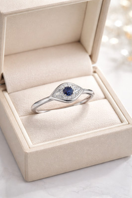 2.30 Ct Round Cut Natural Sapphire & Diamond Wedding Ring 14K White Gold Sz 7