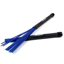 a pair of Classic Jazz Telescoping Retractable Wire Drum Brush Stick ,Nylon Blue