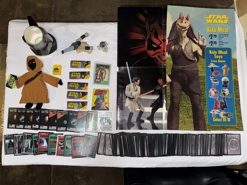 HUGE Vintage Star Wars Lot – Posters, Trading Cards, Plush, Toys, Mug 1977–1999
