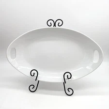 BIA Cordon Bleu White Oval Serving Platter 17" Handles Oven/Dishwasher Safe