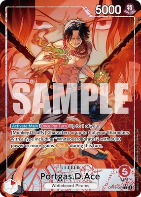 Portgas D Ace OP16-001 Leader Alt Art One Piece Card Game Time of Battle NM