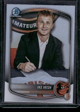 Ike Irish SP 2025 Bowman Draft Chrome IMAGE VARIATION  REFRACTOR Orioles Auburn