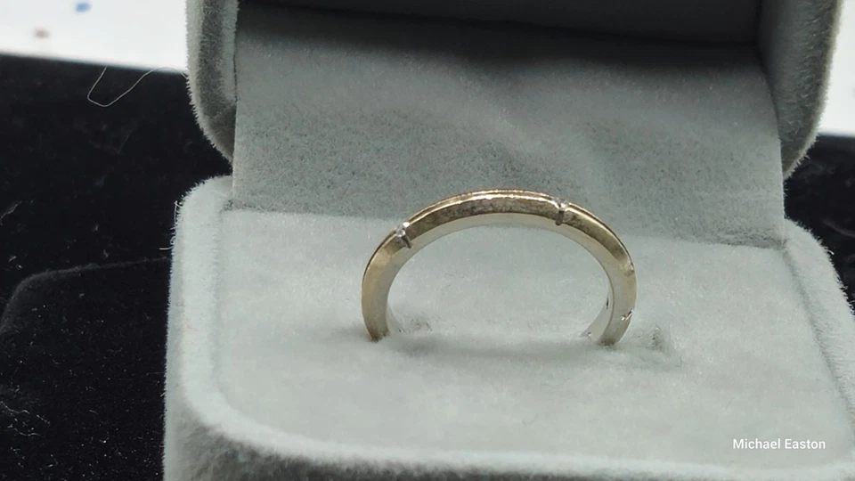 Auténtico anillo Tiffany & Co Streamerica de oro blanco de 18 quilates con banda de 5 diamantes talla 4,5 raro Foto 3 de 4