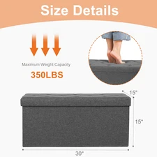 Living Room Hidden Storage Footstool Toy Box Bedroom Bench Linen Fabric Easy Ass