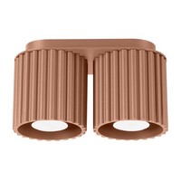 Deckenleuchte Aluminium Mokka Wohnzimmer 21 Cm Lang GU10 Deckenlampe 2-Flammig