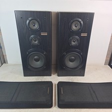Pioneer Bookshelf Speakers S-J200 Vintage HiFi Stereo 3 Way Pair Black Working