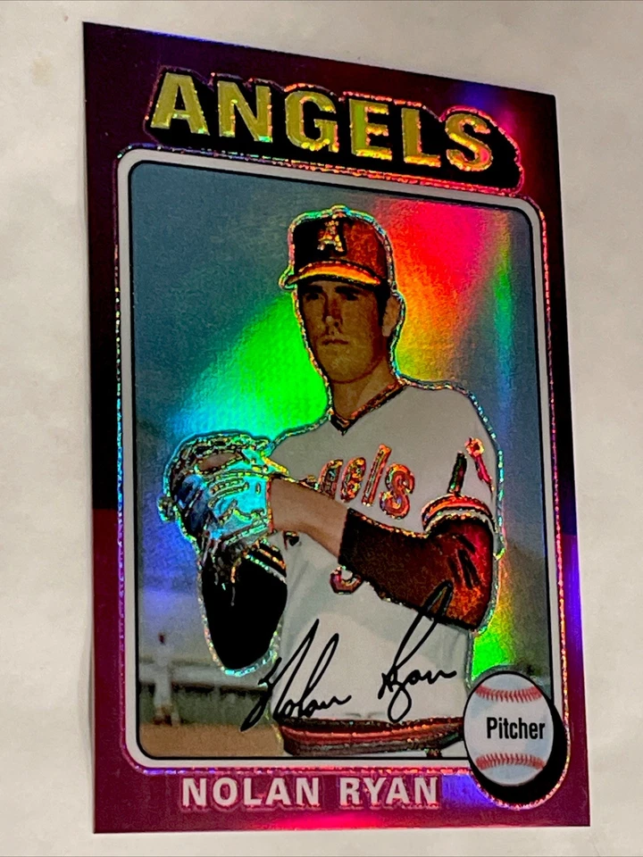 1998 NOLAN RYAN TOPPS CHROME 1975 RETRO REFRACTOR RP INSERT SP HOF ! - Image 3 of 4