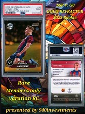 2023-24 Fermin Lopez TOPPS STADIUM CLUB CHROME Variation Gold Refractor/50 PSA 9