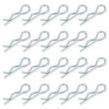20Pcs 1mm x 17mm Carbon Steel R Shaped Spring Cotter Clip Pin Silver