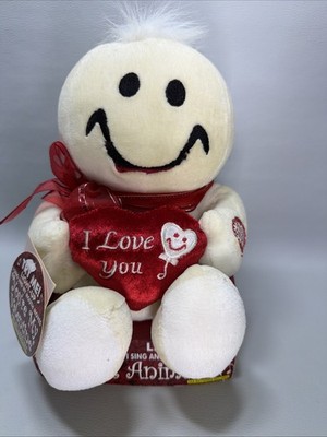 NWT Vtg Dan Dee Valentines Singing Moving Mouth Tickle Wiggle Plush Toy RARE