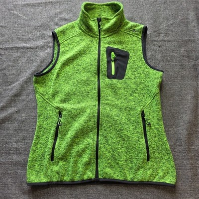 CMP Vest Mens Large Green Knit Outdoor Wear Mock Neck