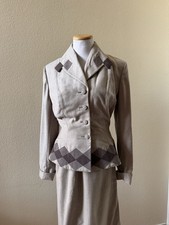 Lilli Ann Vintage 1940s Diamond Block Suit