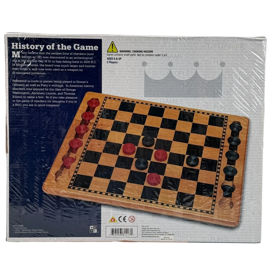 WE Games Juego de Damas Madera Juego de Mesa Clásico Diversión Familiar Rojo Negro Nuevo Precintado Foto 2 de 4