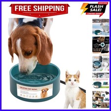 Heated Water Bowl for Outdoor Cats, 2.2L Heated Dog Bowl, Provides Drinkable ...