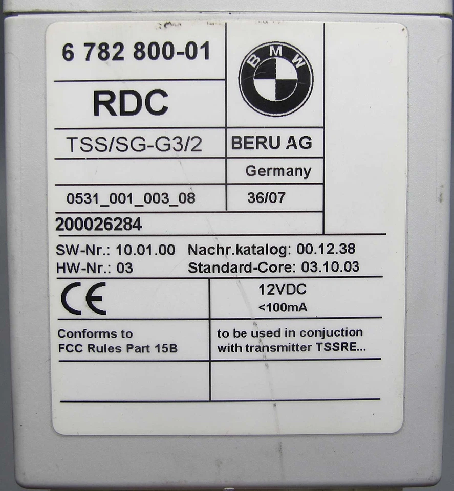 BMW TPMS Tire Pressure Monitoring RDC Control Module 2006–2010 OEM USED - Image 2 of 3