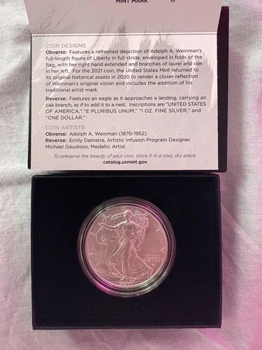 American Eagle 2021-W Type-2 One Ounce Silver Uncirculated Coin 21EGN