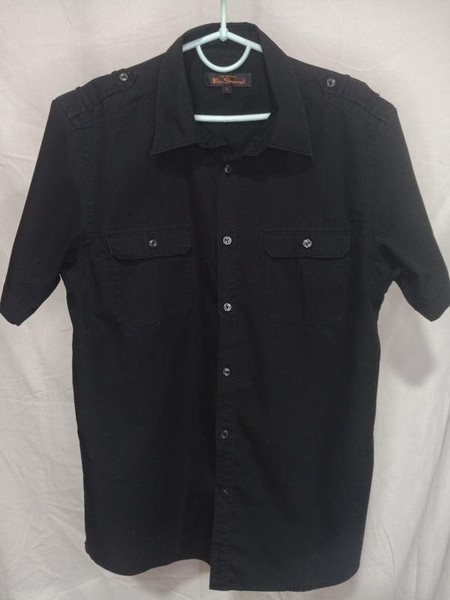 Men Ben Sherman Shirt Black Cotton 40 /L / 48 #5RQ3