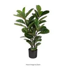 NATURAE DECOR Artificial 35 in. Fiddle Leaf Indoor and Outdoor Plants