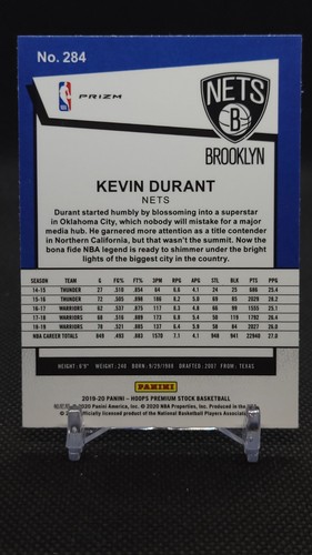 2019-20 NBA Hoops Premium Stock Kevin Durant Purple Disco Prizm #61 1st Yr Nets - Picture 2 of 2