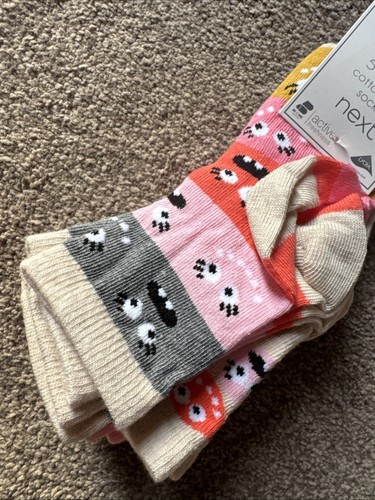 Next Ankle Socks 5 Pairs Size 6-8.5 Funny Faces - Picture 2 of 6