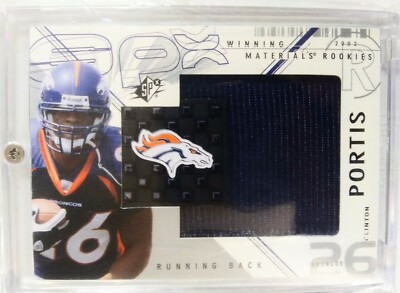 2002 SPx ROOKIES MATERIALS CLINTON PORTIS GU JUMBO PATCH #WMR-CP