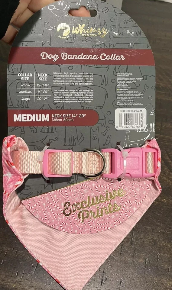 Dog Bandana Reversible Collar Christmas Candy, Canes Doghaus Whimsy Medium - Image 4 of 4