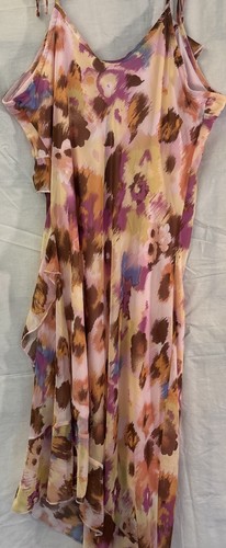 Rue 21 Dress XL NEW Sundress Floral Shoulder Ties Maxi One Side Knee Other Side - Picture 9 of 17