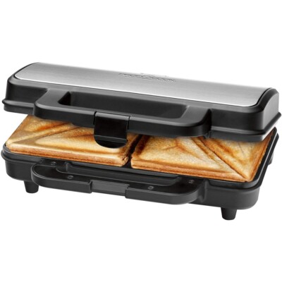 ProfiCook PC-ST 1092 Sandwichtoaster schwarz/edelstahl 900W Antihaftbeschichtung