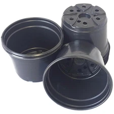 5 inch Round Black Plastic Pots - SET OF 440 - flower pot Nursery