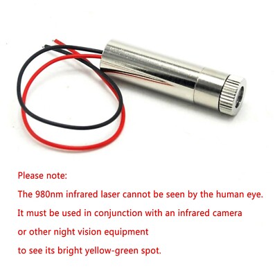 1pc IR 980nm 30mW Focusable Infrared Dot Laser Diode Module 12x35mm