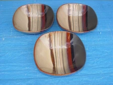Home Trends Bazaar Brown Cereal Soup Bowls Set of 3 Square Stoneware