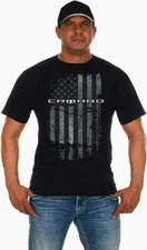 CAMARO T-SHIRT BLACK AMERICAN FLAG/CAMARO S-XL24.99+2XL FS NEW