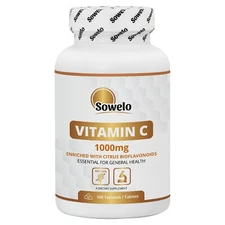 Vitamin C 1000mg Tablets – Ascorbic Acid with Bioflavonoids – Sowelo