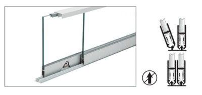CRL Satin Anodized Security Anti-Lift Track Assembly 72'' for Sliding Door
