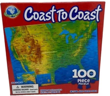 World of Learning Coast to Coast 100 piece jigsaw puzzle, 11x8.25 inch puzzle