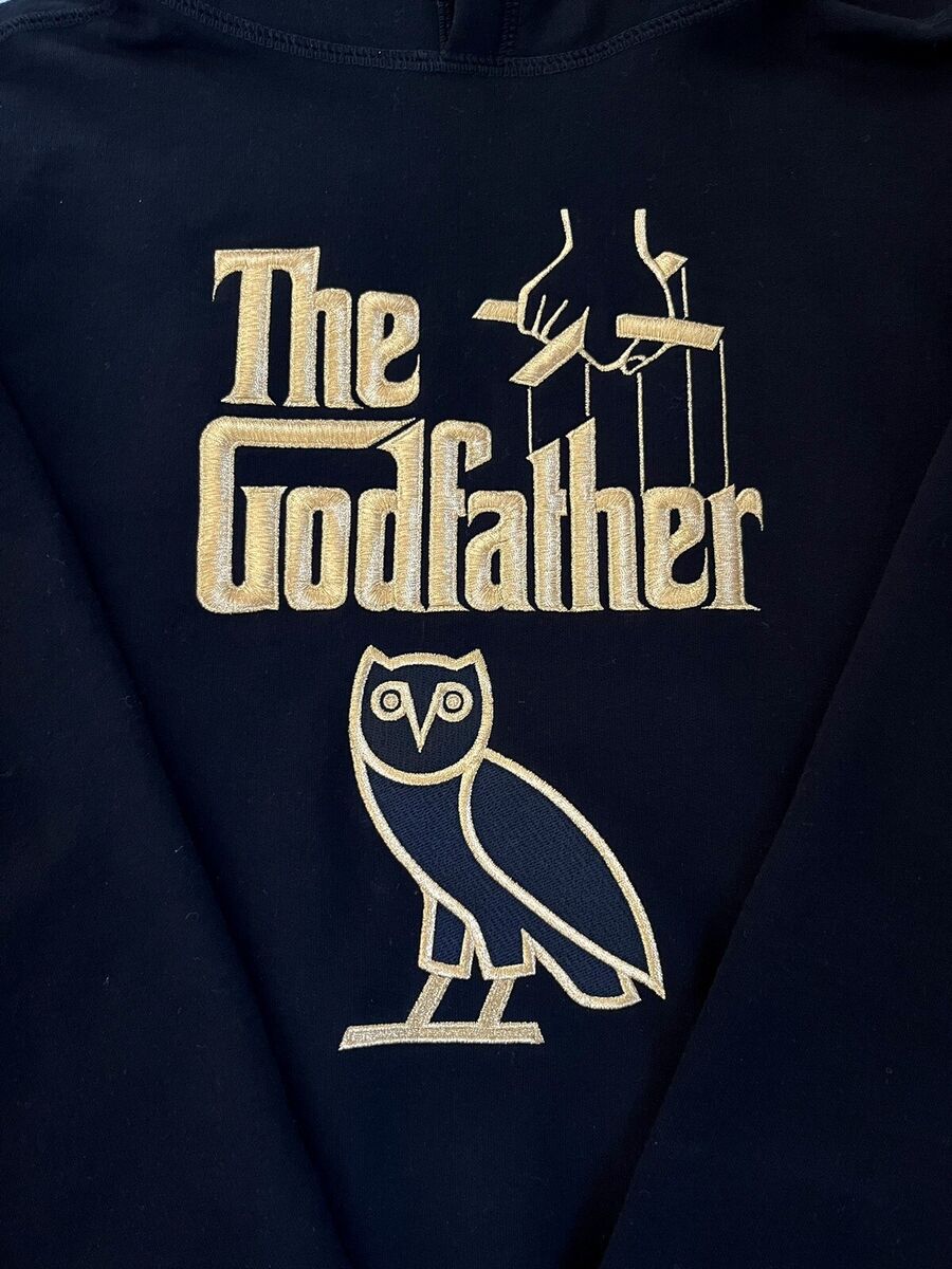 OVO X The Godfather Gold Owl Embroidered Hoodie Black OVO X The Godfather Gold Owl Embroidered Hoodie Black