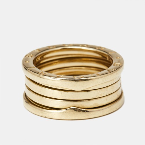 Bvlgari B.Zero1 4-Band 18k Yellow Gold Band Ring Size 56 - Picture 2 of 7