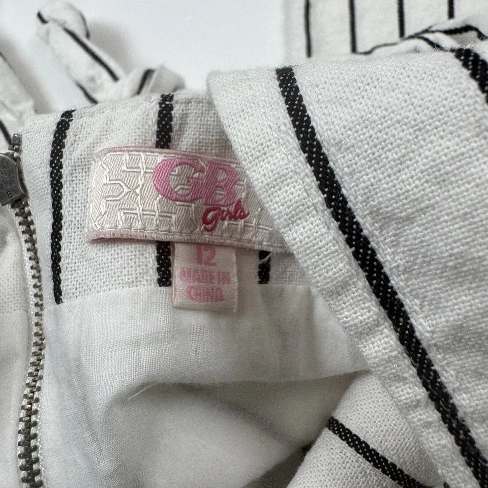 GB Girls Youth Sleeveless Striped Romper Preppy Outfit Western Size 12 - Image 3 of 4
