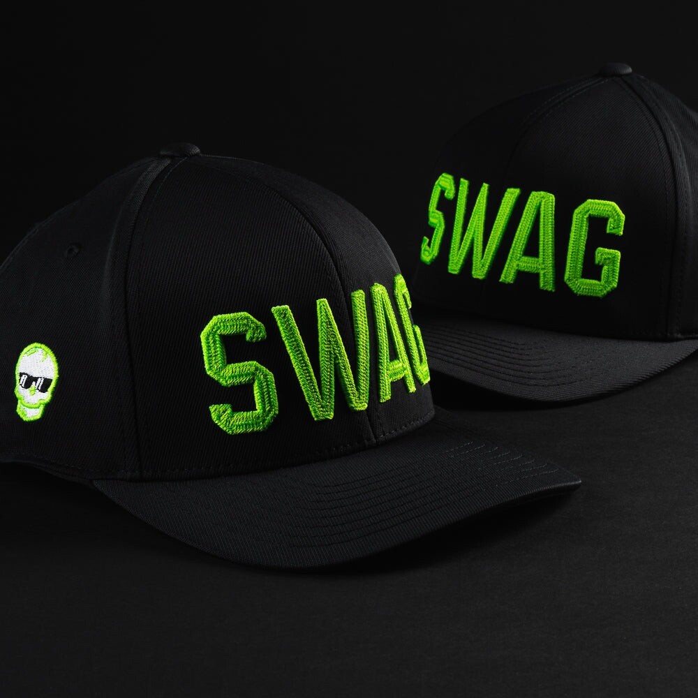 GFORE G/FORE SWAG Golf SWAG SKULL Hat 🧢 BLACK and LIME