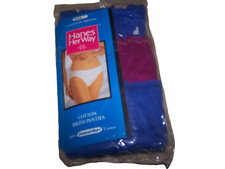 LOT OF 3 HANES HER WAY SZ 7 COTTON BIKINIS PANTIES NEW IN PACKAGE VINTAGE